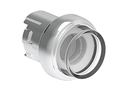 Illuminated button actuator, spring return Ø22mm Platinum series metal, extended, transparent