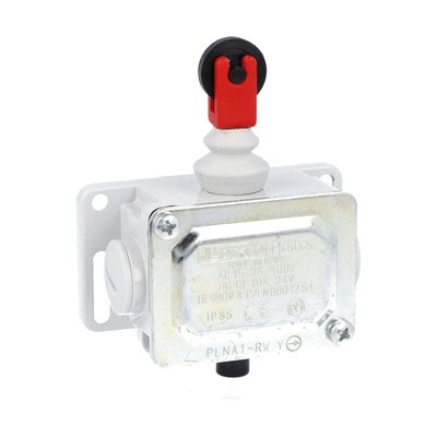 Metal limit switch, PL series, top roller push plunger. Contacts 1NC. IP65
