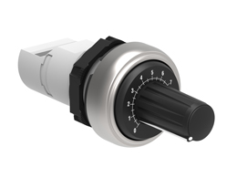 Monoblock potentiometer Ø22mm Platinum series chromed plastic, with graduated scale 2.5kOhm