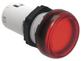 LED integrated monoblock pilot light, steady light Ø22mm Platinum series chromed plastic, red, 110VDC