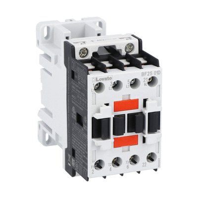 Three-pole contactor, IEC operating current Ie (AC3) = 25A, DC coil, 110VDC, 1NC auxiliary contact with mirror contact function
