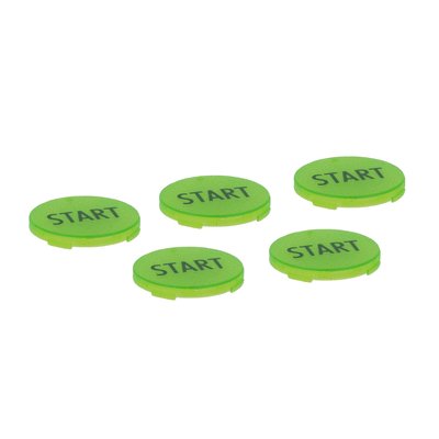 Set of 5 green lenses with "START" symbol for LP4… control stations