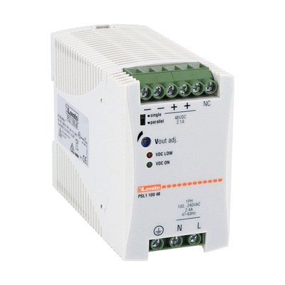 DIN rail switching power supply, single-phase. 48VDC, 2.1A/100W