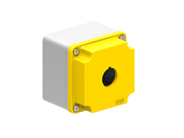 Control station, empty with no actuators, for 1 actuator. Yellow cover