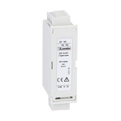 Expansion module EXP series for flush-mount products, 4 digital inputs and 2 static outputs, tropicalized