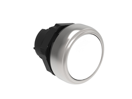 Push-Push button actuator Ø22mm Platinum series chromed plastic, flush. Push ON-Push OFF, white