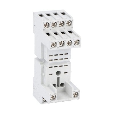 Socket for relay with 2 C/O contacts, screw terminals