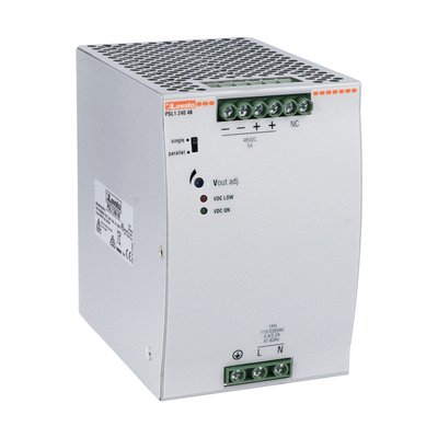 DIN rail switching power supply, single-phase. 48VDC, 5A/240W