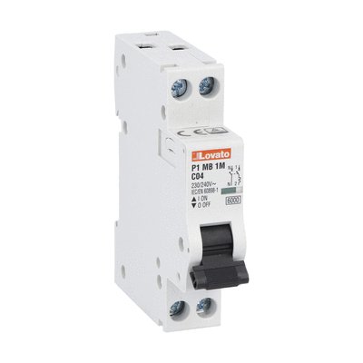 Miniature circuit breaker, 1P+N - 6kA. 1 module, characteristic C, 2A