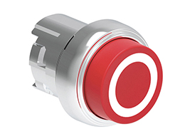 Pushbutton actuator, spring return, with symbol Ø22mm Platinum series metal, extended, 0/Red