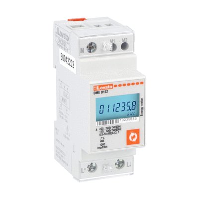 Energy meter, single-phase, non expandable, digital with backlight LCD display, 63A direct connection, 2U, M-BUS interface, multi-measurements, 220...240VAC