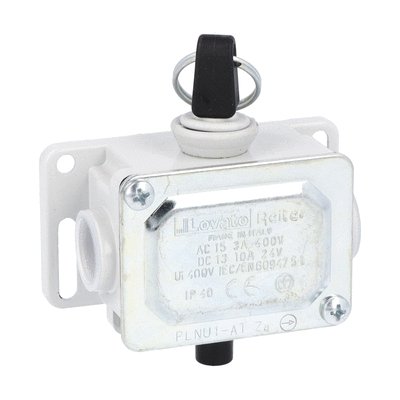 Rope-pull lever limit switch for normal stopping, without RESET button. Contacts 1NO+1NC. IP40. 10N operating force