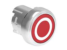 Pushbutton actuator, spring return, with symbol Ø22mm Platinum series metal, flush, 0/Red