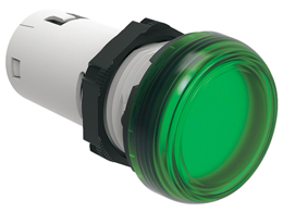 LED integrated monoblock pilot light, steady light Ø22mm Platinum series chromed plastic, green, 110VDC