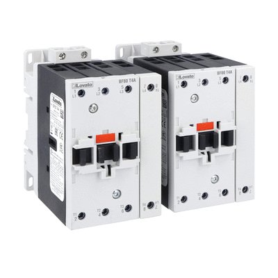 Changeover assembly, AC coil, side mount mechanical interlock with 2NC contacts, 115A AC1 in AC. Coil voltage 230VAC 50/60Hz