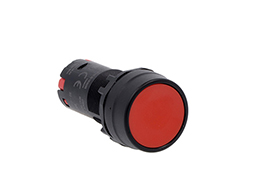 Monoblock pushbutton actuator, spring return, flush, red, 1NO+1NC spring terminals