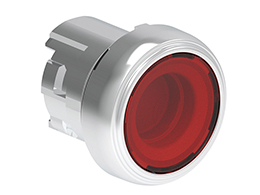 Illuminated Push-Push button actuator Ø22mm Platinum series metal, flush. Push ON-Push OFF, red