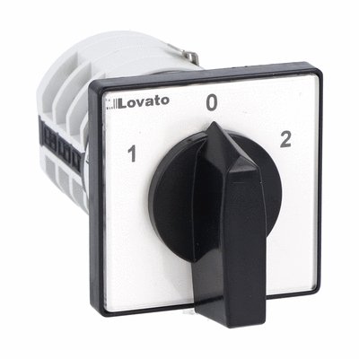 Rotary cam switch 7GN series, 3-phase motor reversing switch 16A, for front mounting with black handle, front plate 48X48mm