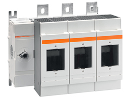 Three-pole disconnect switch with fuse holder (UL98). 600A. J UL fuse type. Left command pole