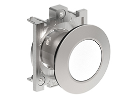 Pushbutton actuator, spring return Ø30mm Platinum series flat metal, flush, white