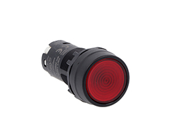 Monoblock illuminated pushbutton actuator, spring return, flush, red, 24VAC/DC 1NC spring terminals