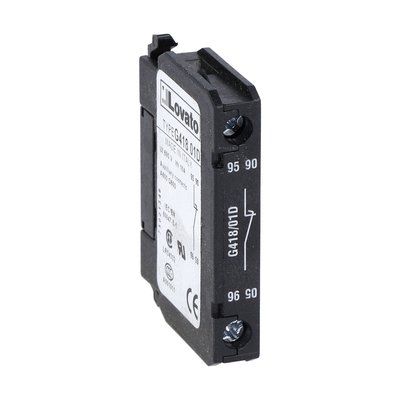 Auxiliary contact for front lateral mounting. Screw terminals, for BF... series contactors, 1LB (late break)