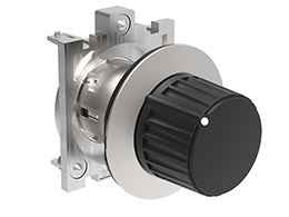 Selector switch actuator knob cap Ø30mm Platinum series flat metal, 2 position, 0 < 1