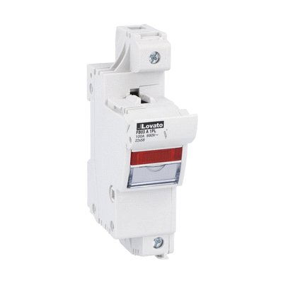 Fuse holder cUR recognized, for 22X58mm fuses. 100A/125A rated current at 690VAC, 1P. With status indicator. 1 module