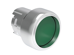 Pushbutton actuator, spring return Ø22mm Platinum series metal, shrouded, green