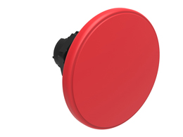 Mushroom head pushbutton actuator Ø22mm Platinum series chromed plastic, spring return, Ø60mm. Red