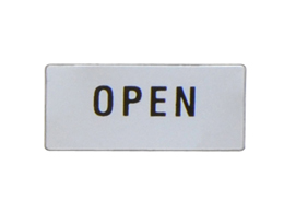 Label for general use. "OPEN"