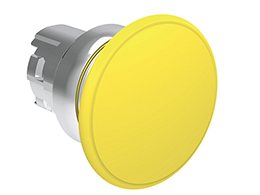 Mushroom head pushbutton actuator Ø22mm Platinum series metal, spring return, Ø40mm. Yellow