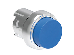 Pushbutton actuator, spring return Ø22mm Platinum series metal, extended, blue